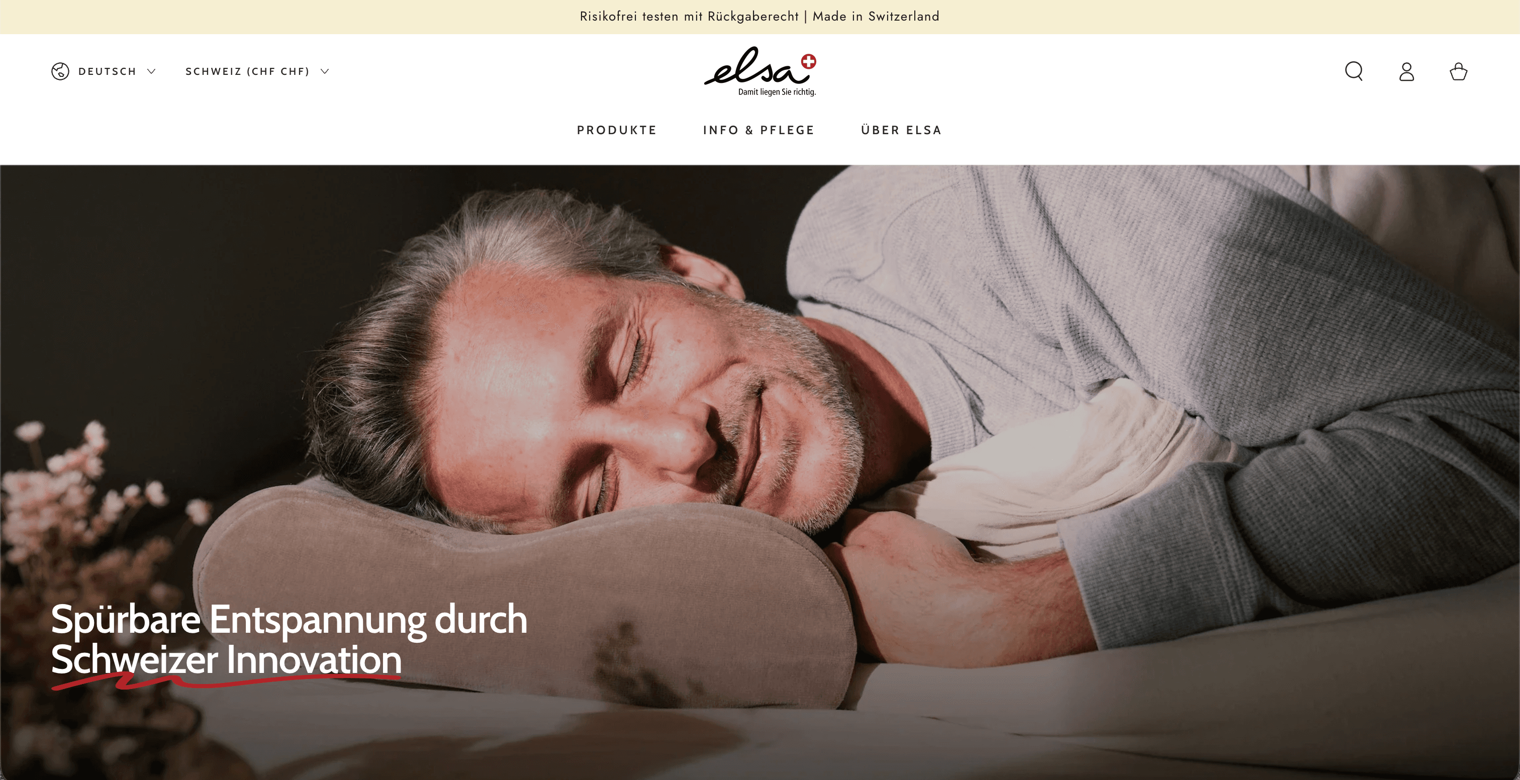 elsa Schweiz · D2C Sleep & Wellness · Shopify mit TWINT